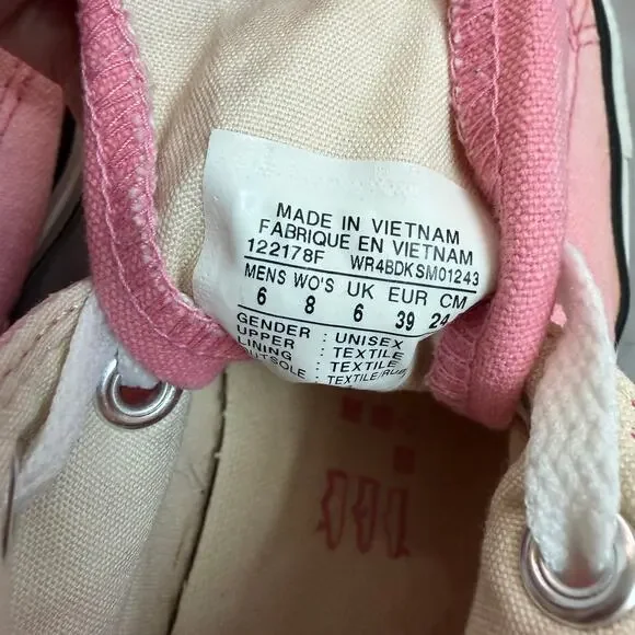 Converse Chuck Taylor All Star Pink High Top Sneakers Women's 8 / Men's 6 - Picture 4 of 9